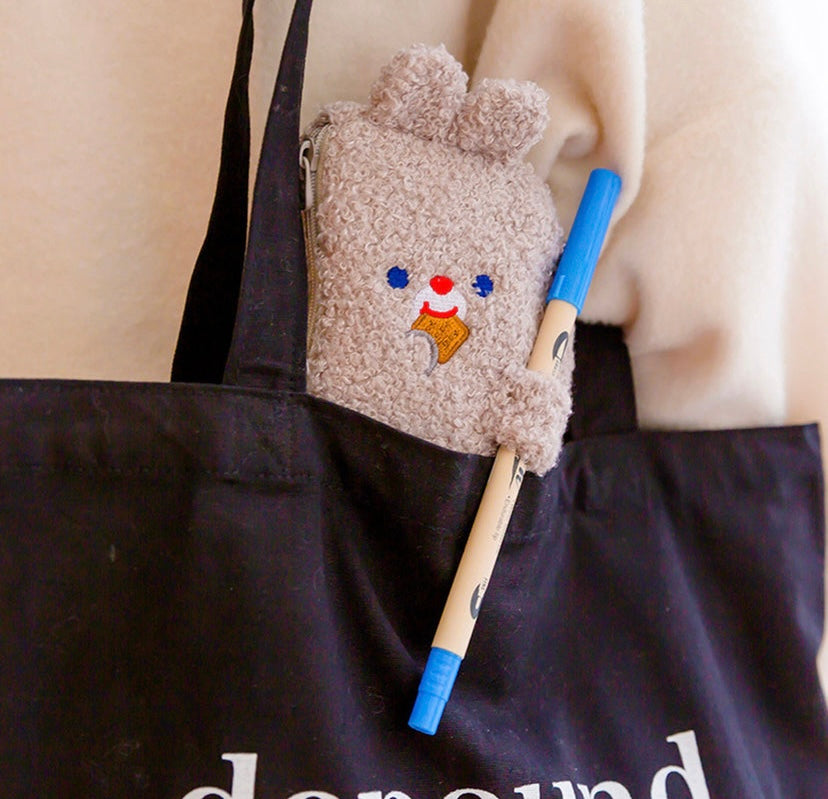 Adorable Fluffy Hugging Bunnies Pencil Case