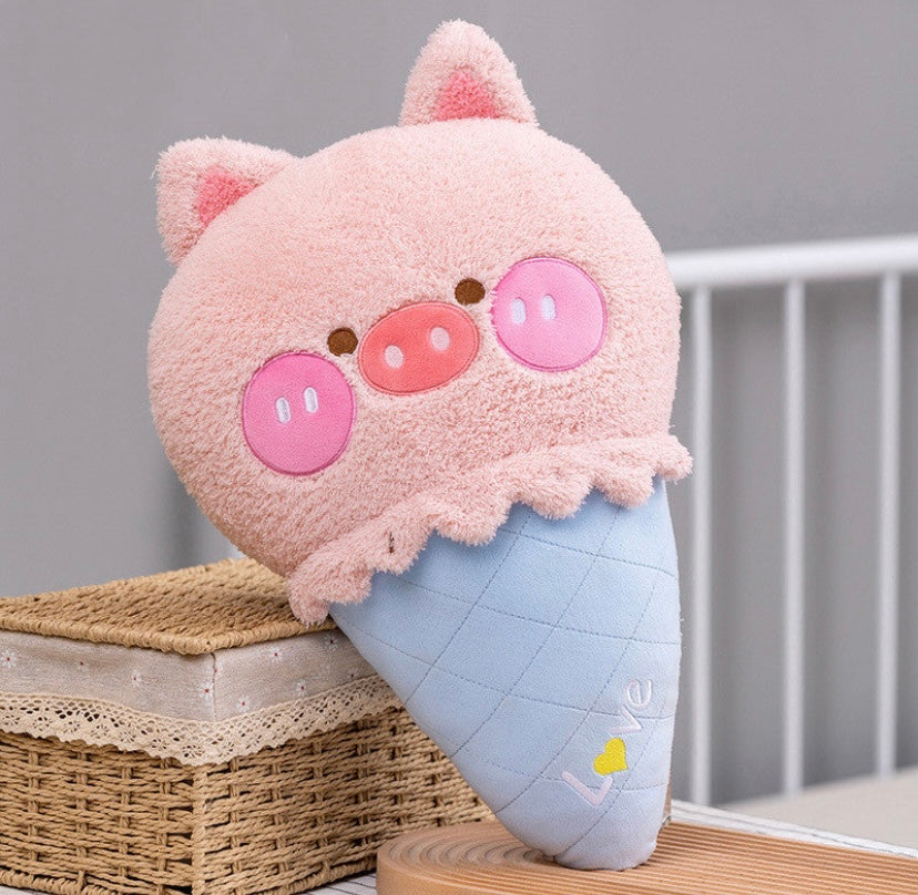 Cute Baby Animals Ice Cream Colorful Plushie Pillows