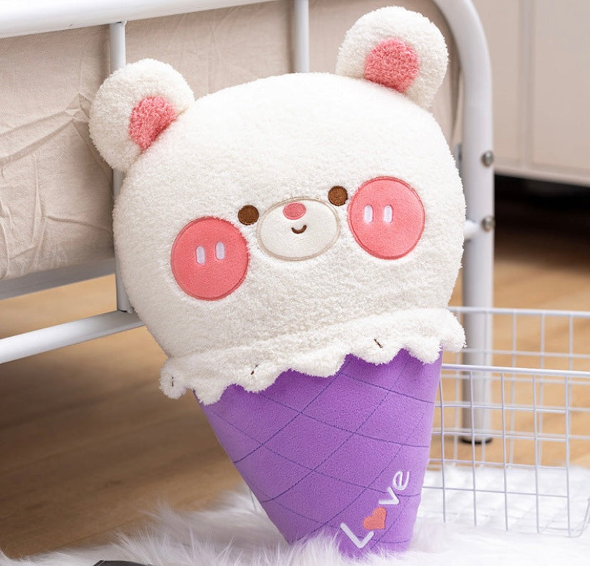 Cute Baby Animals Ice Cream Colorful Plushie Pillows