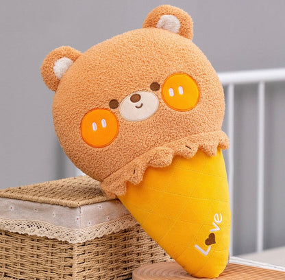 Cute Baby Animals Ice Cream Colorful Plushie Pillows