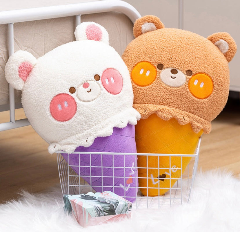 Cute Baby Animals Ice Cream Colorful Plushie Pillows