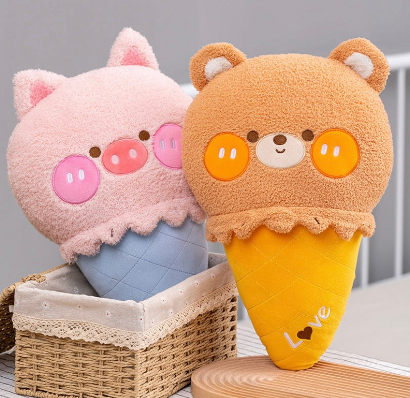 Cute Baby Animals Ice Cream Colorful Plushie Pillows