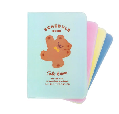 Cute Cake Bear Schedule Book with Plastic Sleeve Covers