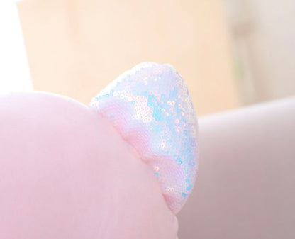 Happy Colorful Rainbow Tummy Cat Plushie with Big Shinny Eyes